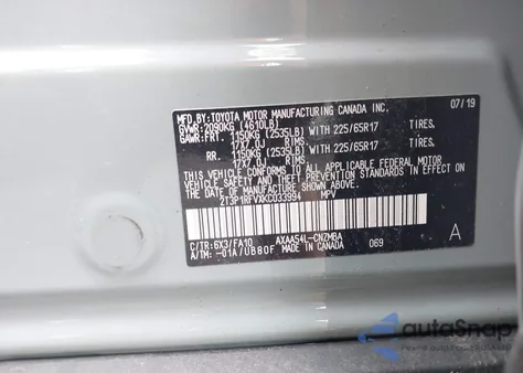 2019 Toyota Rav4 Xle from USA, damaged, VIN 2T3P1RFVXKC033994